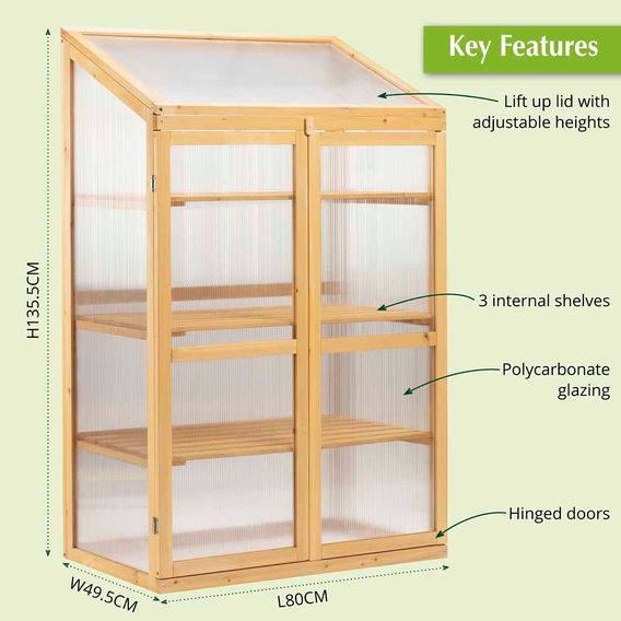 Garden Grow Three-Tier Wooden Cold Frame